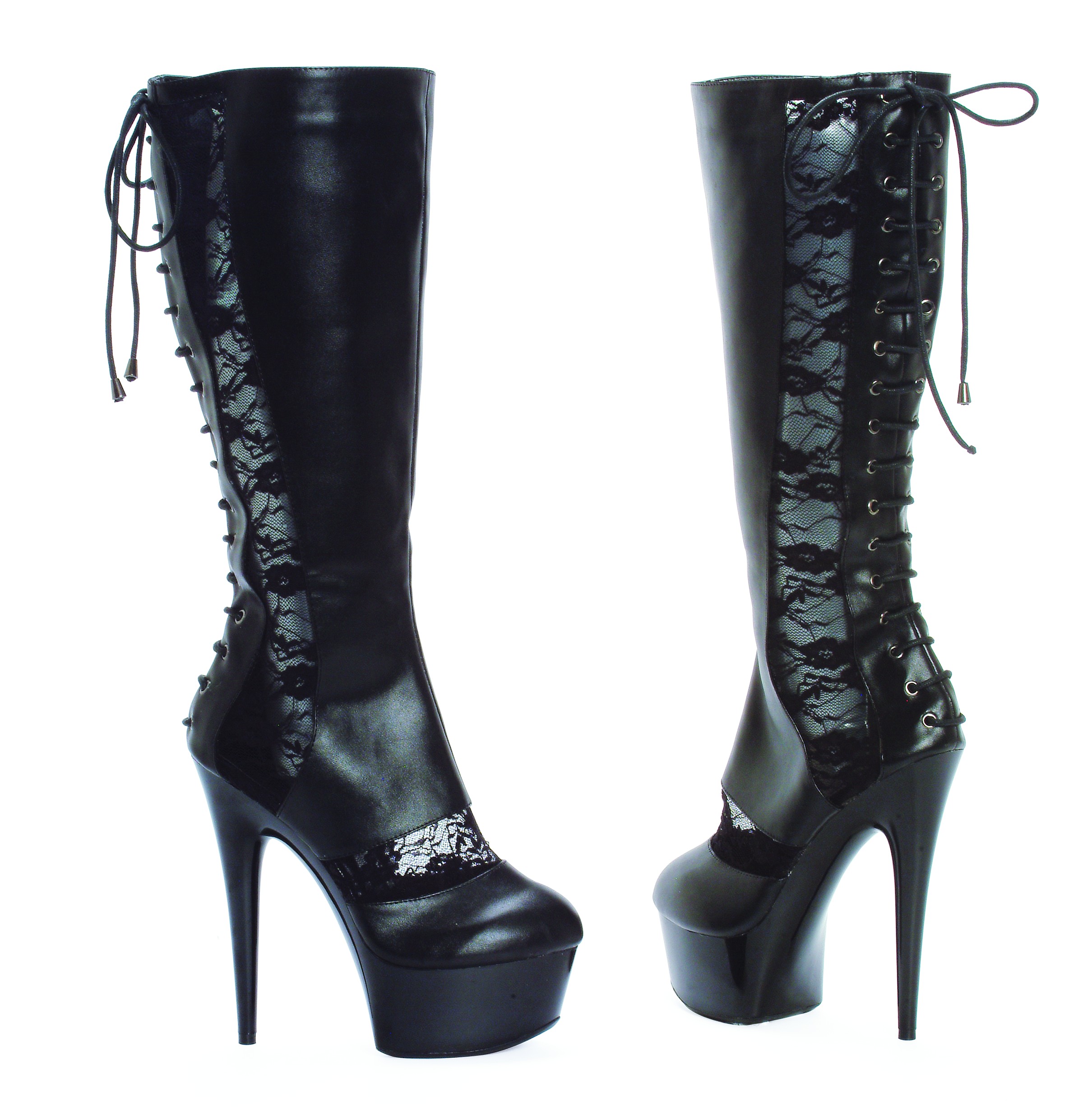 Haley - 6 Inch Lace Detail Knee Boot